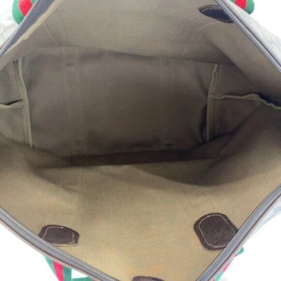 Authentic Gucci XL Travel Tote Supreme Web Canvas Boston Bag Duffle Sherry Purse - Picture 9 of 12